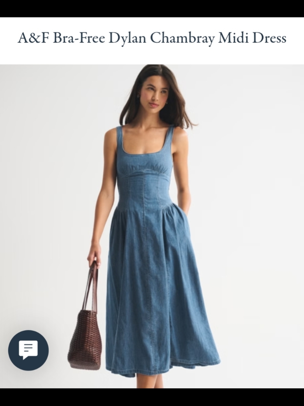 NWT Abercrombie Dylan Denim Chambray Corset Sundress - Picture 3 of 3